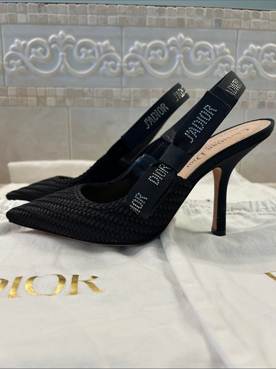 Dior Shoes - Christian Dior J'Adior Slingback Pumps with Embellished Logo Strap